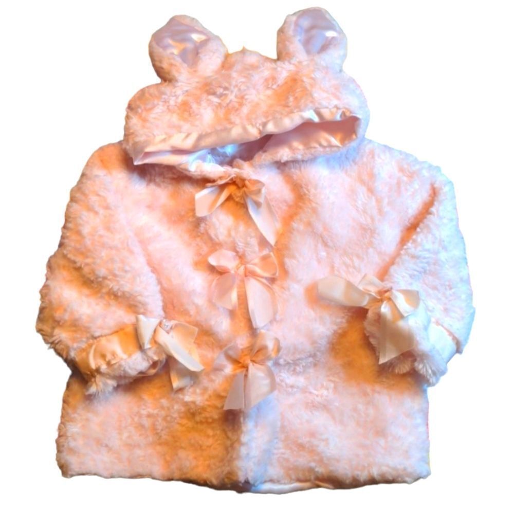 Bearington Baby pink fuzzy bunny coat
